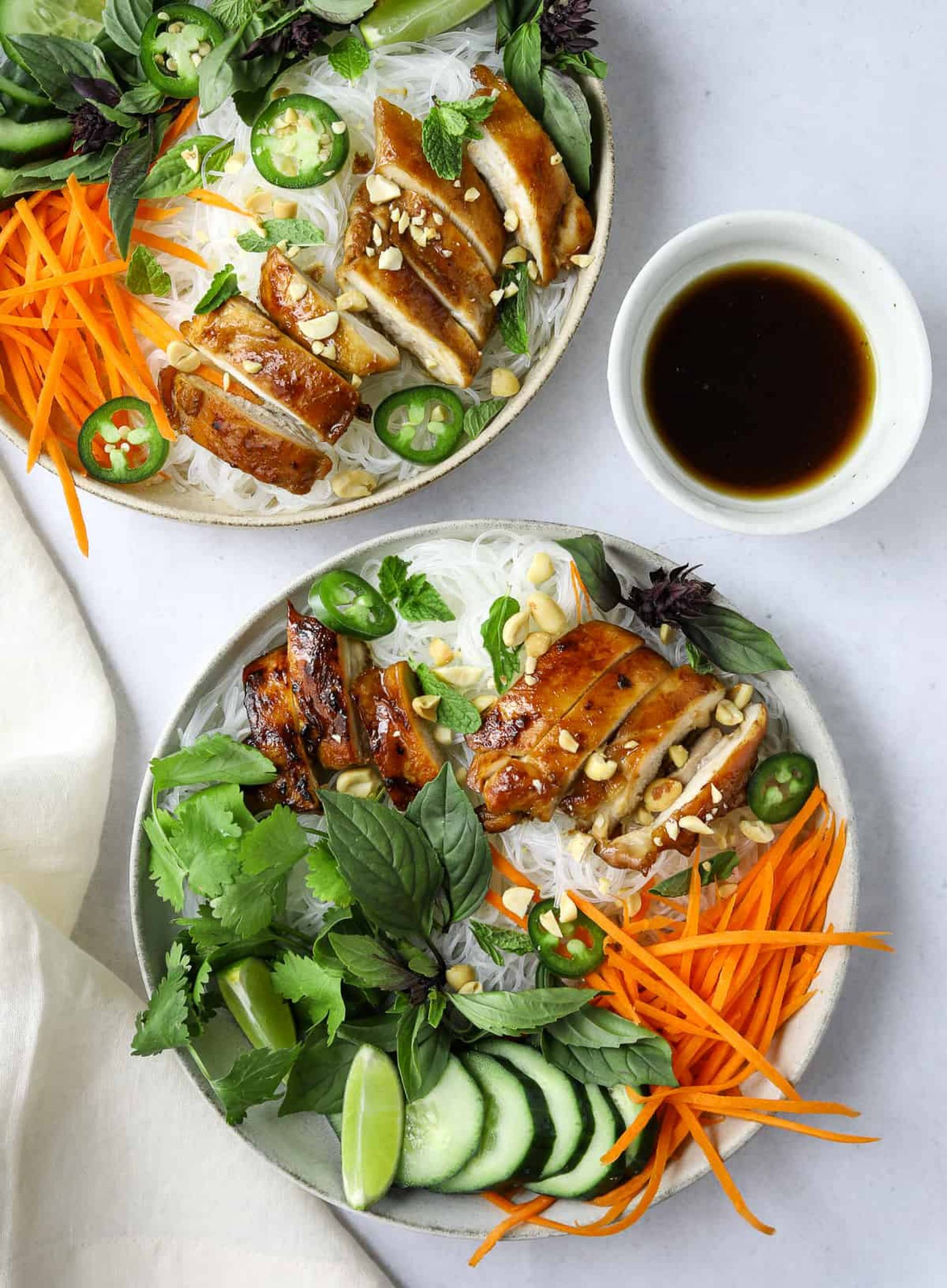 Vietnamese Rice Noodle Salad with Chicken