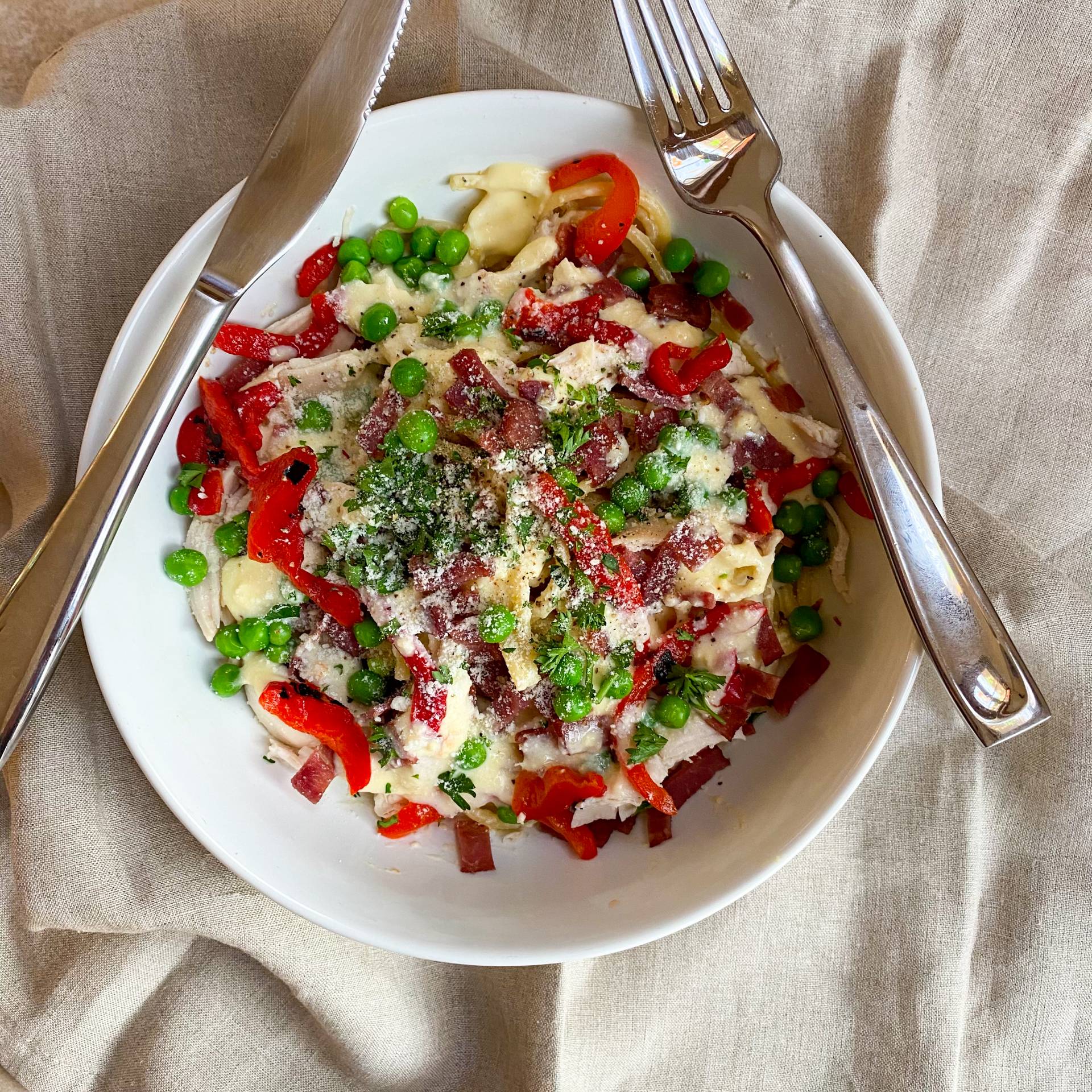 Healthier Chicken Carbonara