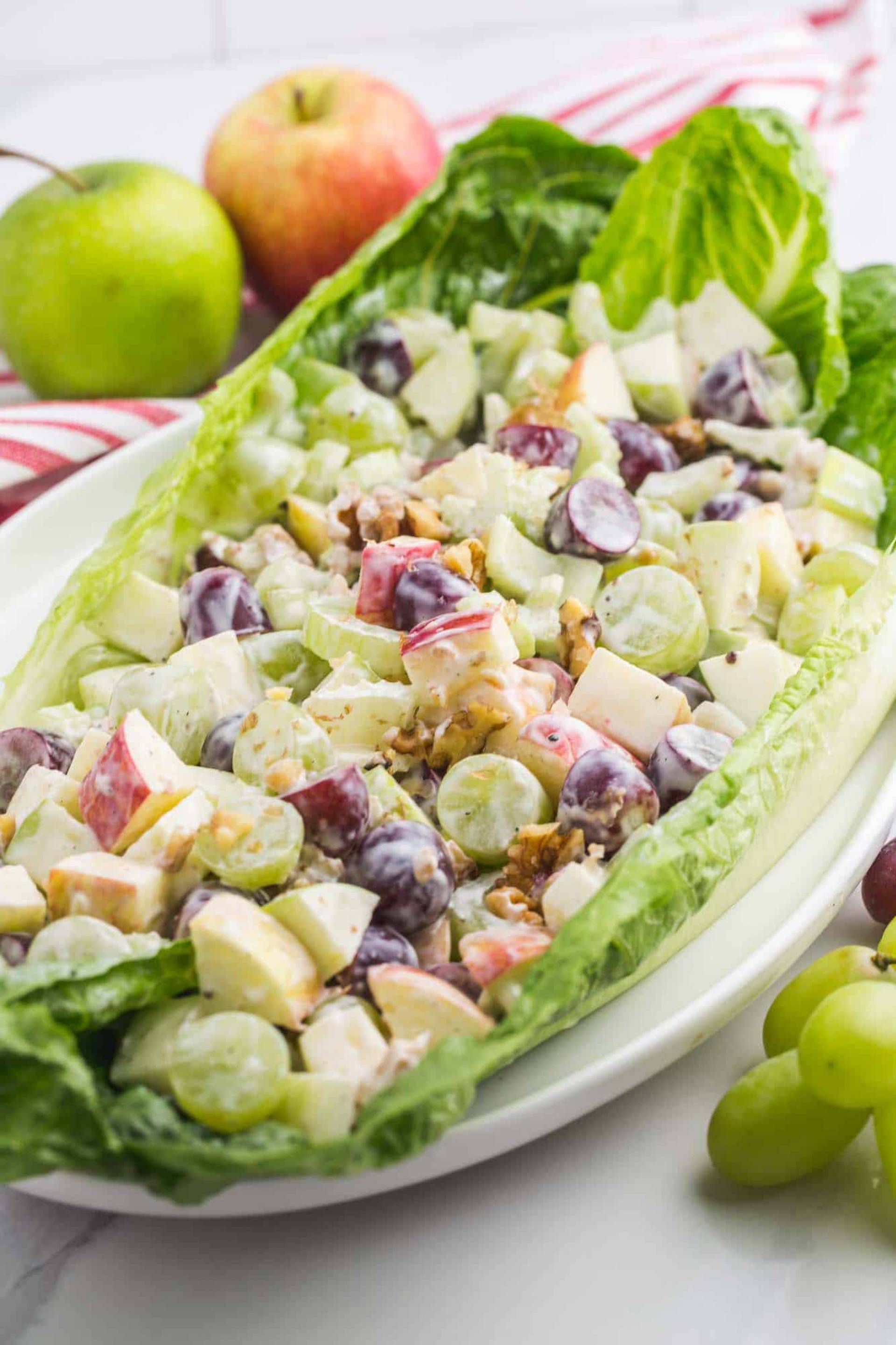 Waldorf Salad Boat with Maple Grilled Chicken