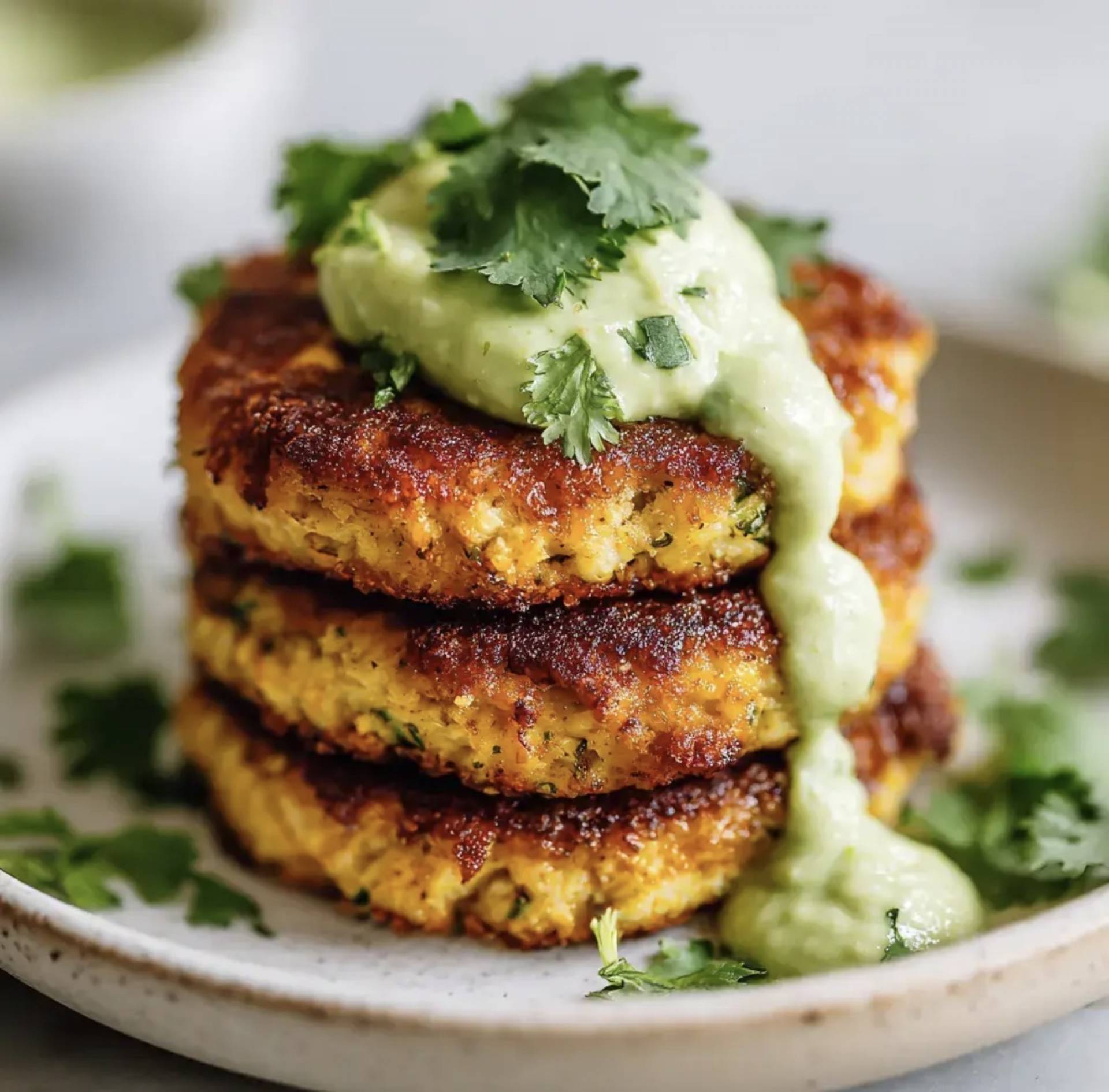 Salmon Cakes with Avocado Crema BTP