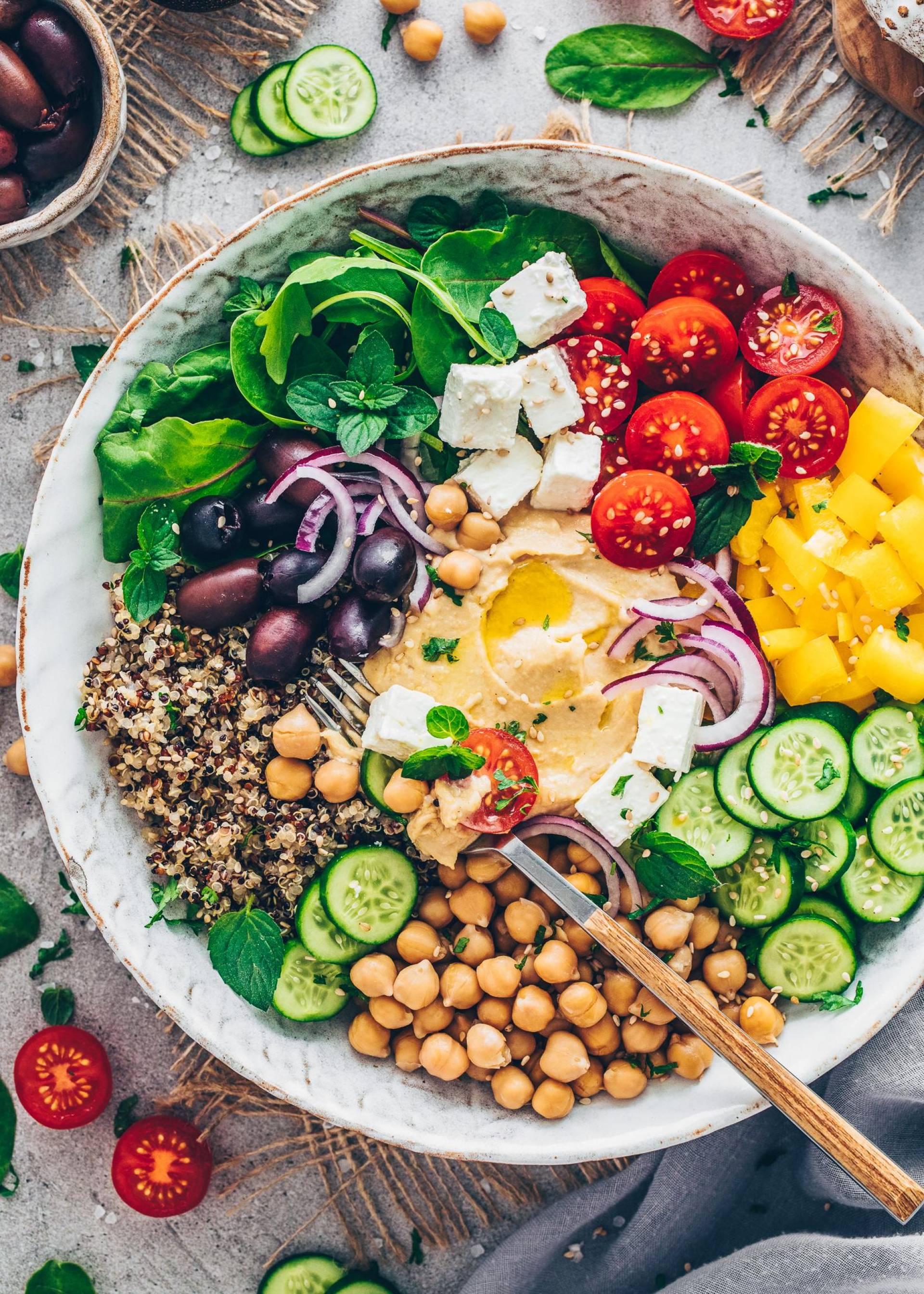 Mediterranean Buddha Bowl with Grilled Chicken