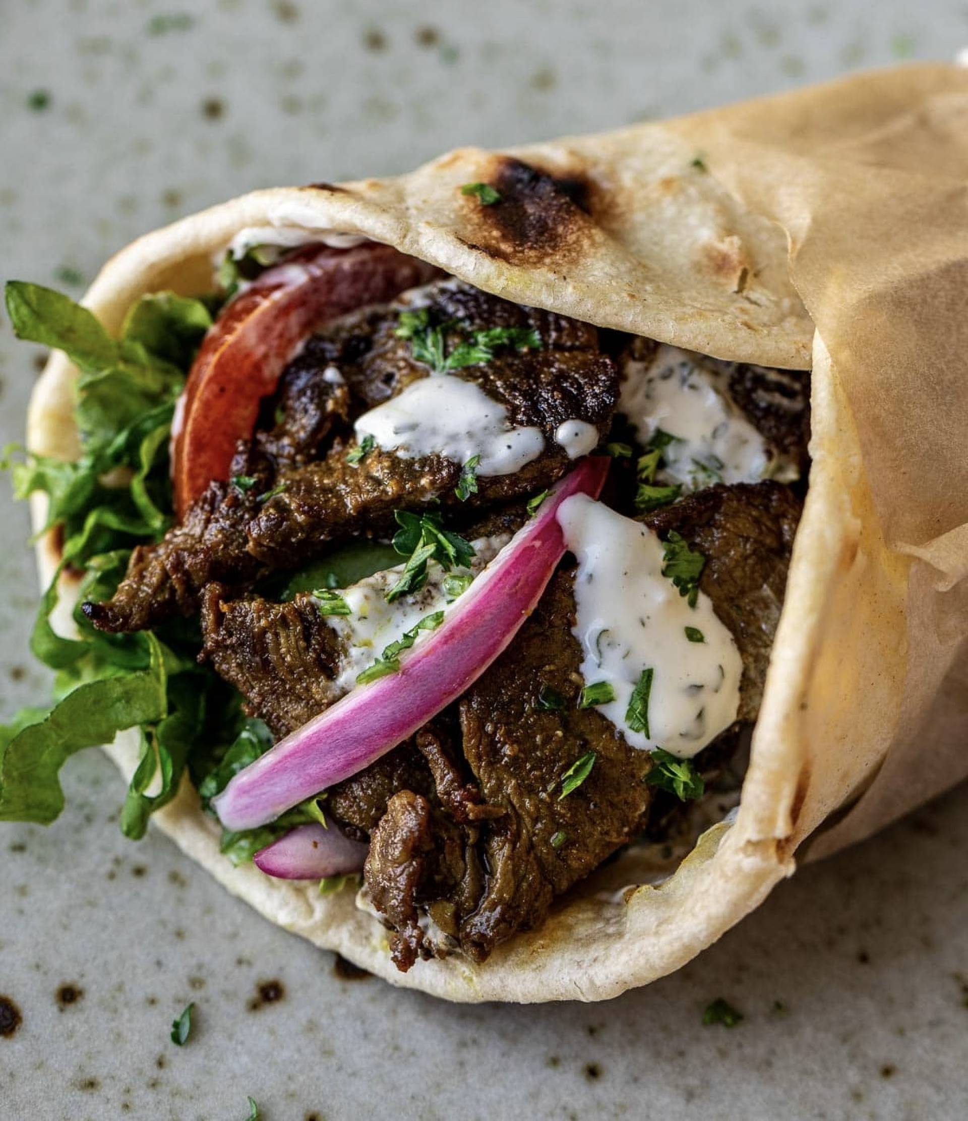 Zesty Garlic Flank Steak Wrap
