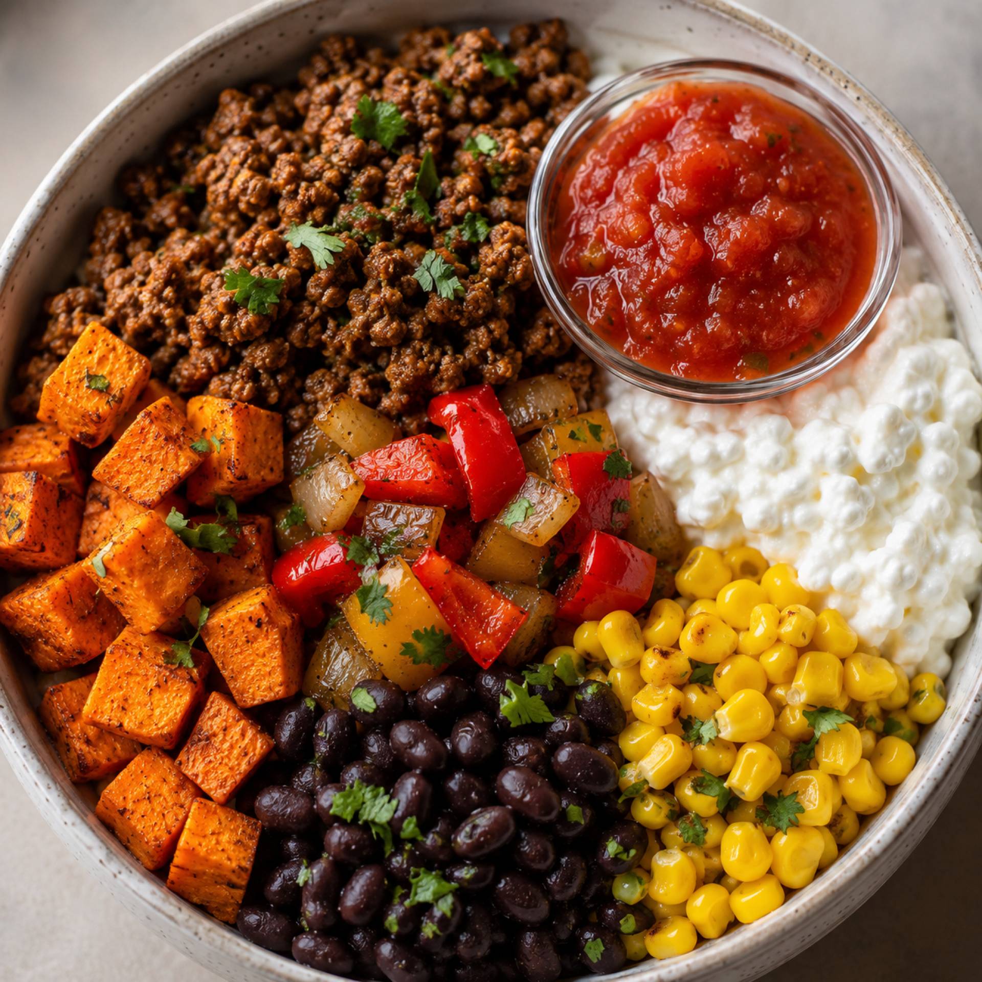 Beef Taco Sweet Potato Bowl