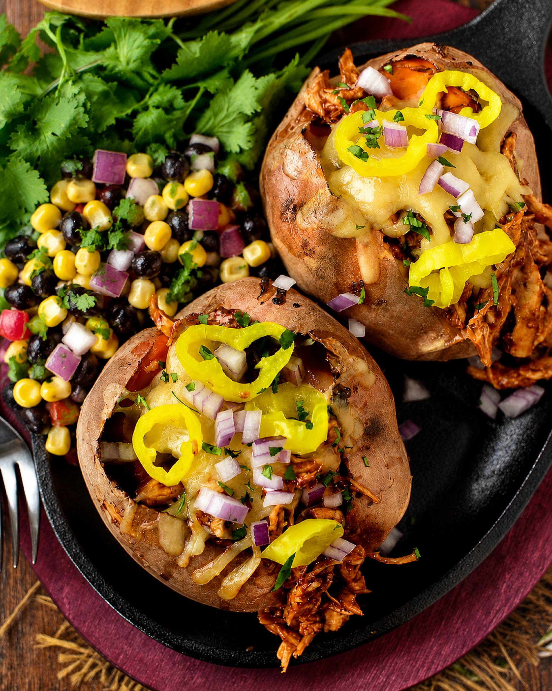 Smokey BBQ Chicken Stuffed Sweet Potato