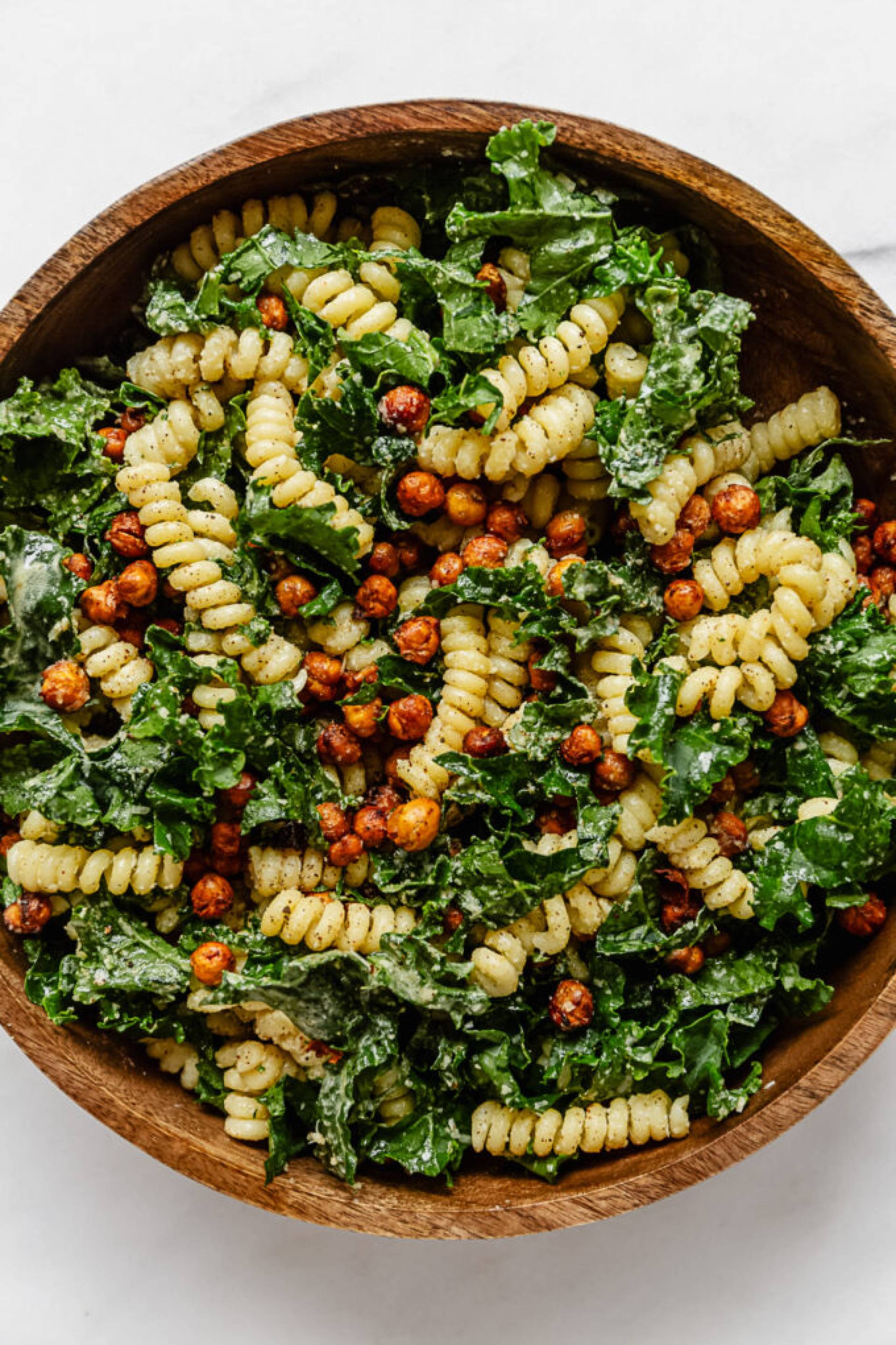 Kale Pasta Caesar Salad with Grilled Chicken